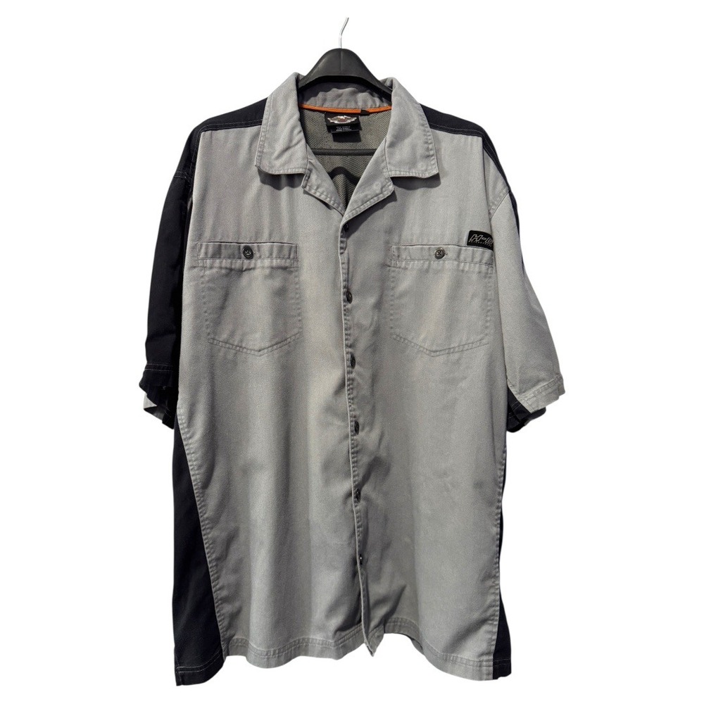 Harley Davidson Cycles Button Up Shirt Mens‎ 2XL Motorcycle Mechanic